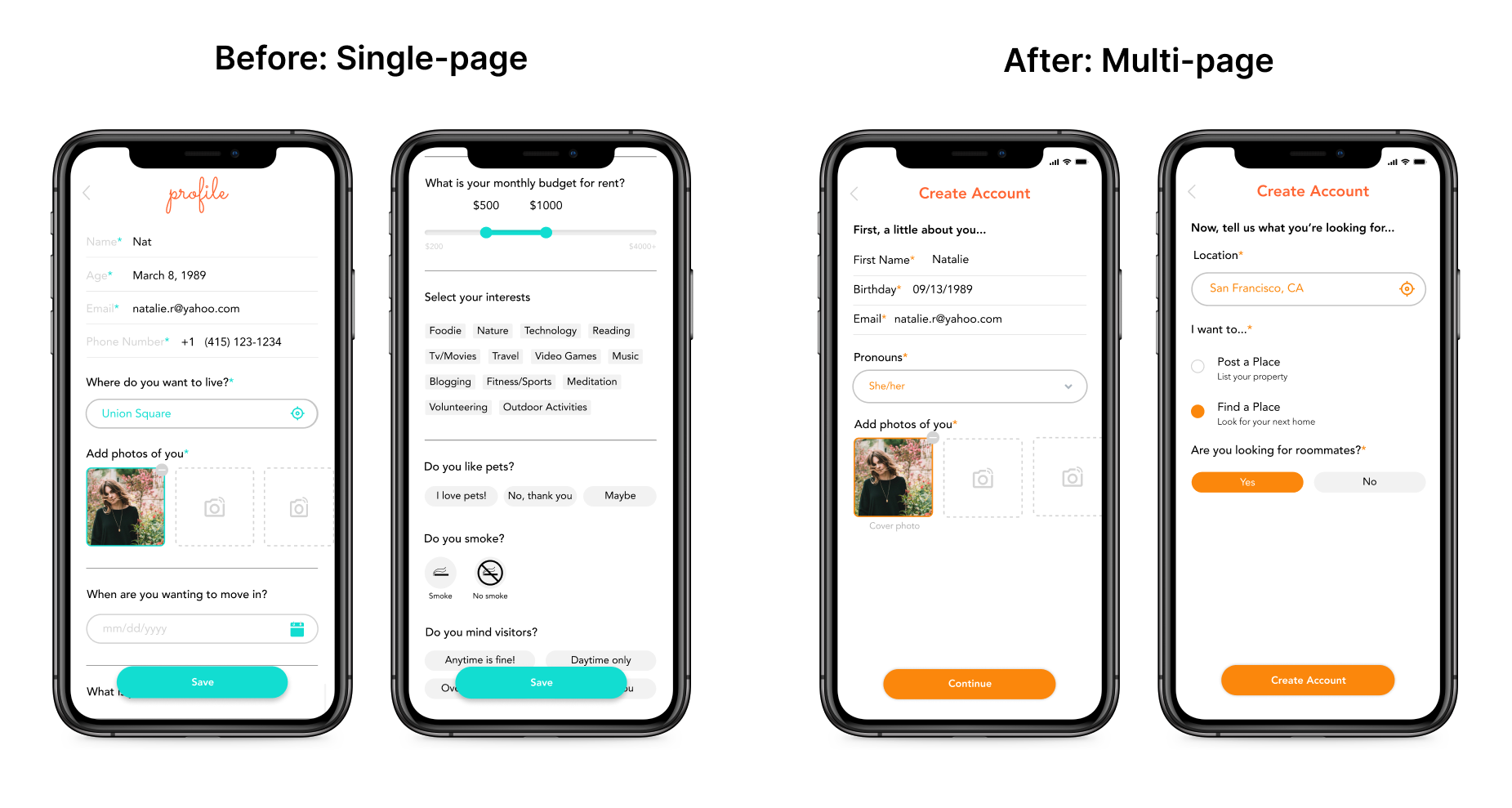 Chillow Sign Up Before & After